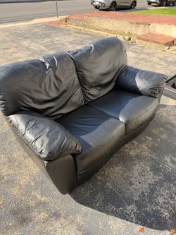 Italian leather loveseat
