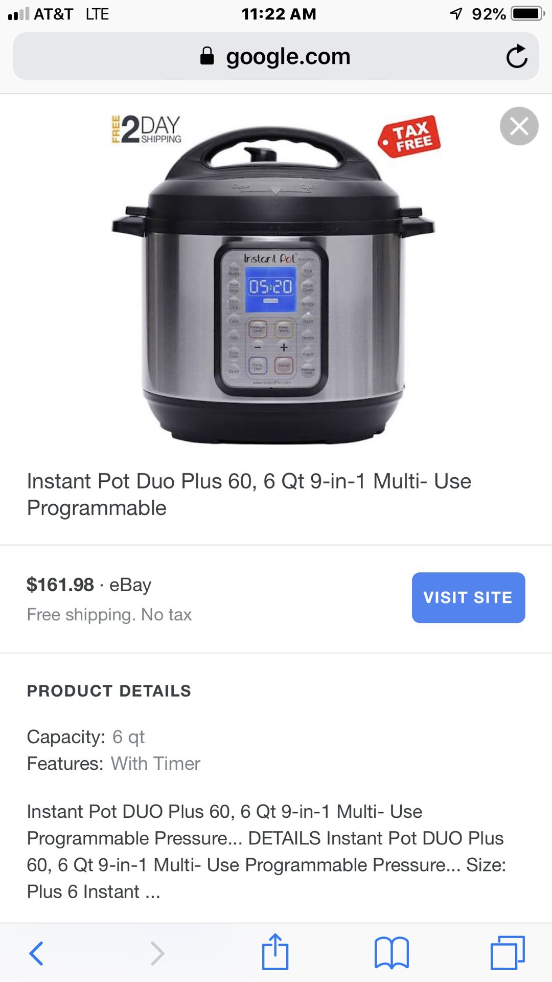 Brand new 9 in 1 instant pot pressure cooker