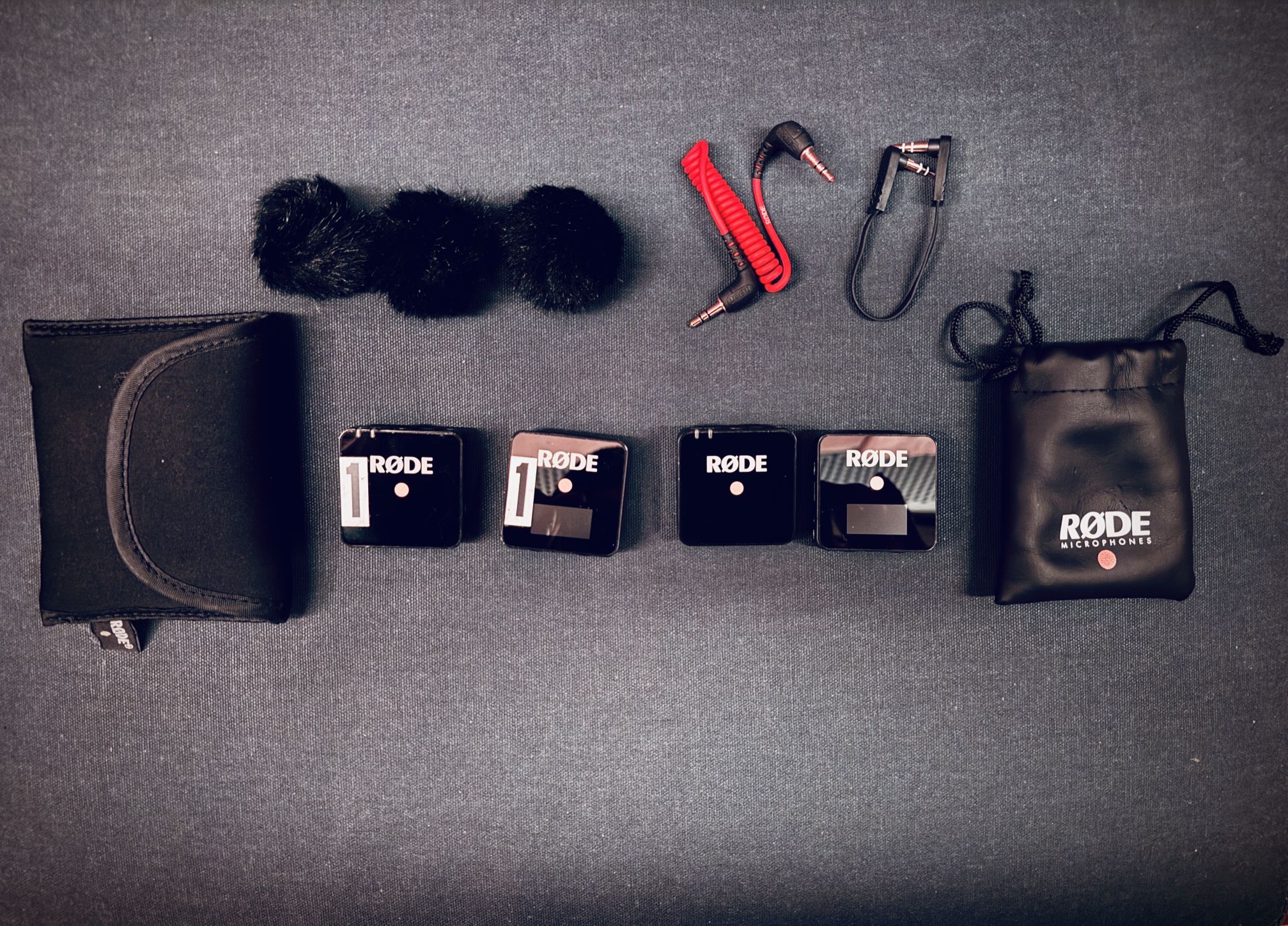 2 sets of Rode Wireless Go microphone Transmitters and Receivers