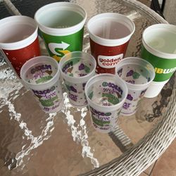 Vintage Plastic Advertising Cups