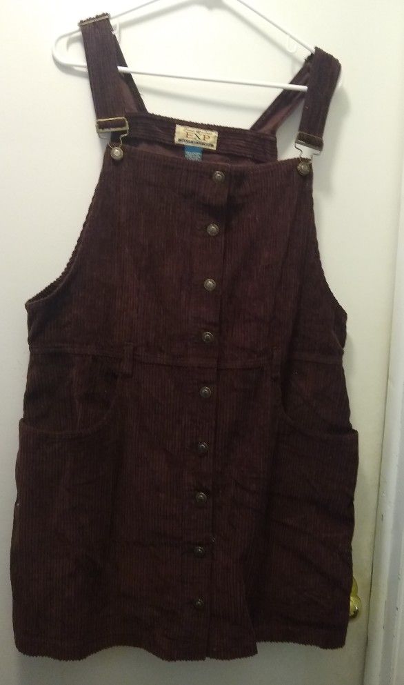 XL Corduroy Overall Jumper Dress 
