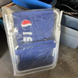 Pepsi Cola Soft Drink Beach Lounge Summer Chair, Foldable