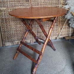 Vintage Tortoise Bamboo Table