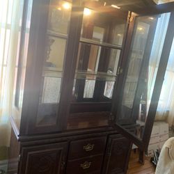 2 Piece Buffet China Cabinet 