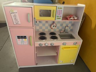Kids Wooden Play Kitchen Set