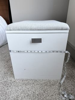 Rolling Wooden Storage Ottoman WITH Drawer