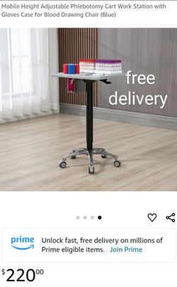 NEW phlebotomy table workstation cart with wheels NUEVA mesa estación de trabajo flebotomia 