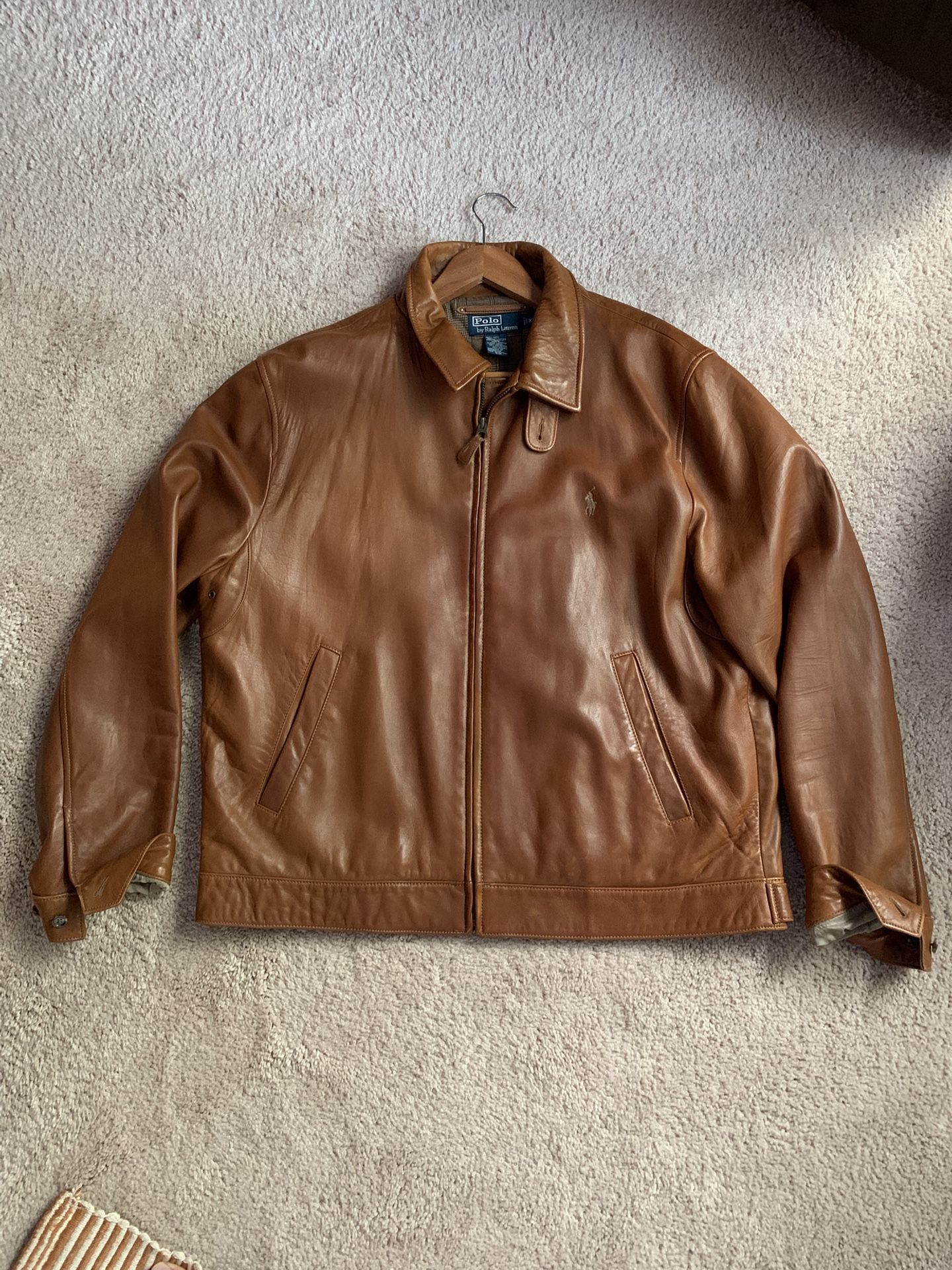 Men’s POLO by Ralph Lauren Tan Leather Jacket size XL