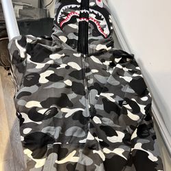 Bape City Camo Shark Full Zip Double Hoodie 