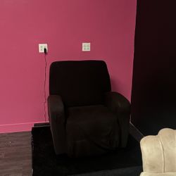 Recliner + couch + cabinet