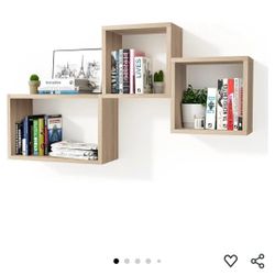 Kaboon Wall Mount Shelf Set 3 Cube Shelves 