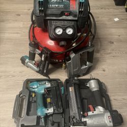 RIDGID TOOLS ,cable Porter Compressor With 4 Nails Gun 