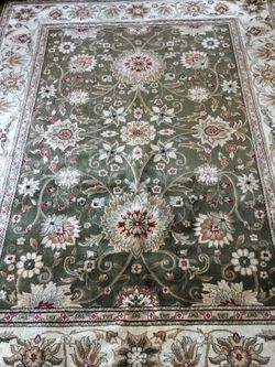 Sage Green Floral Area Rug