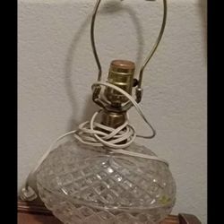 Vintage Footed Boudoir Crystal Lamp 