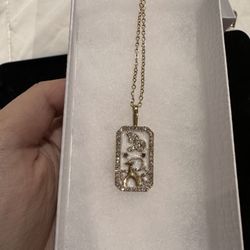 New Melinda Maria Capricorn 18kt Pendant Charm Amulet Gold Necklace 