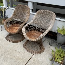 Rattan Chairs Set Of Two 