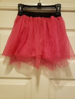 Girls Size 6 Pink/Black Elaatic Waist Skirt