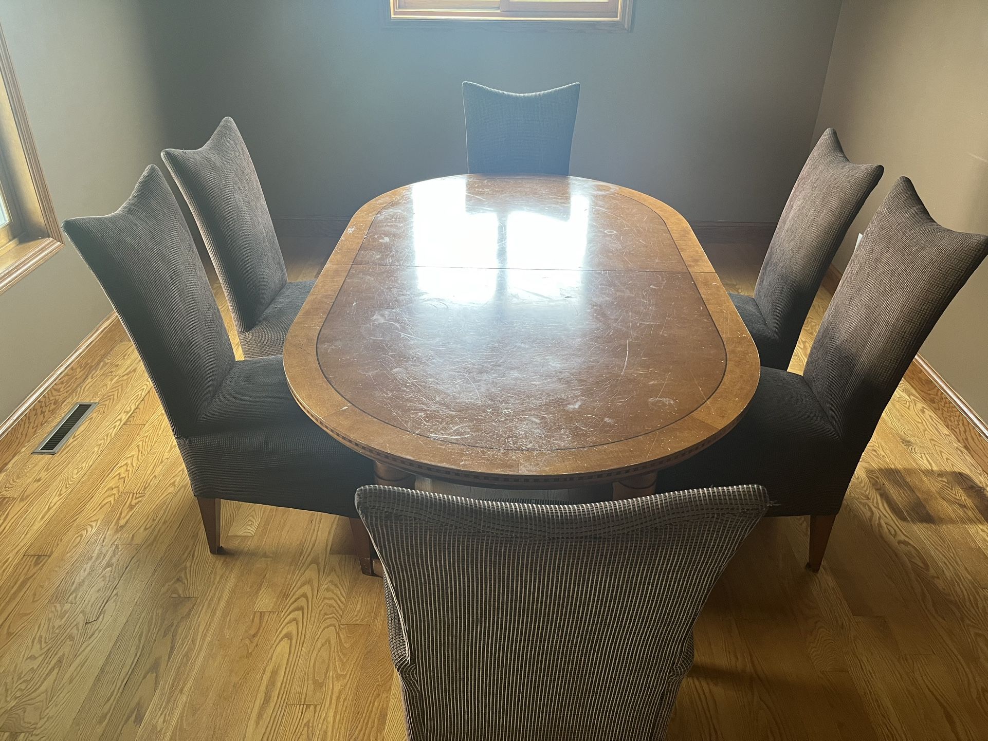 Dining Table With 6 Chairs And 2 Extension Leaf
