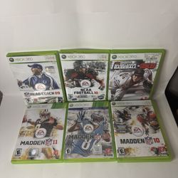 Lote 6 Juegos Xbox 360 Madden NFL NCAA Football MLB Head Coach