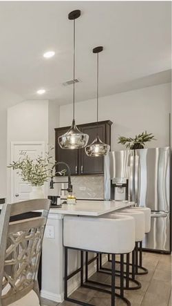 Smoked Glass Pendant Lights set of 2