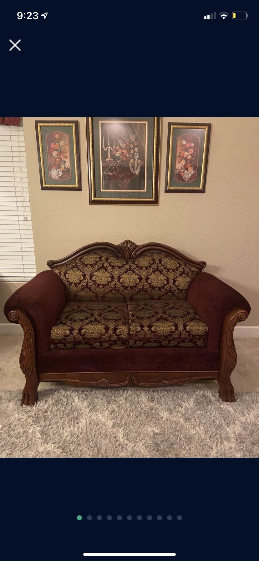 Antique Victorian Style Inspired Loveseat Couch (One Couch) 