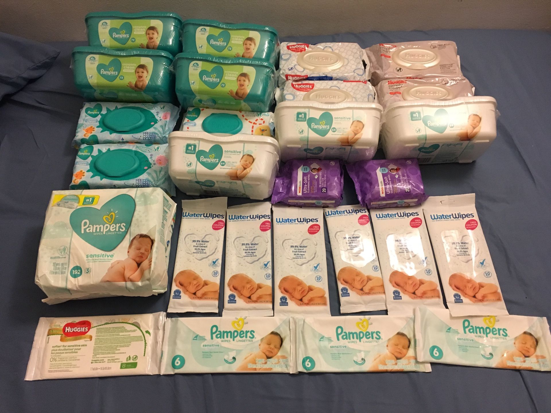 BRAND NEW SEALED 1270 Counts Baby Wipes from Pampers and Huggies