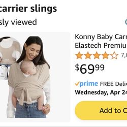 Konny Baby Carrier Flex Elastech Premium Materialg - Adjustable, Easy to Wear and Wrap Baby Sling