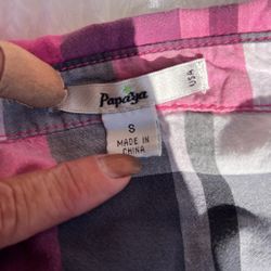 Papaya Plaid Shirt Size 8