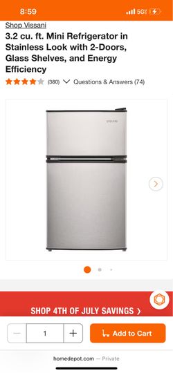 Stainless steel mini fridge