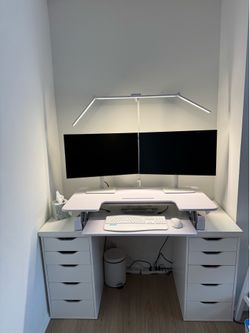 VIVO White 42 inch Standing Desk Converter