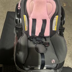 Pink Gray car seat with base