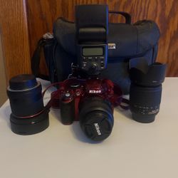 Nikon Camera With bag And Lenses 