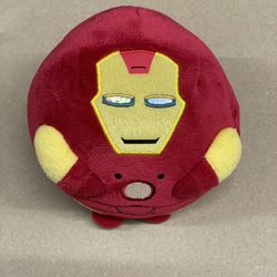 TY Beanie Babies Ballz "Iron Man" 2013 Plush 5"  Red Stuffed Ball Superhero