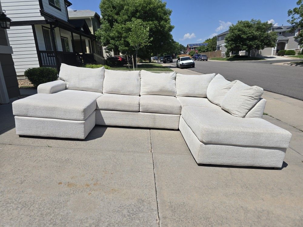 Cream Ashley Megginson Storm Sectional Sofa- Free Delivery
