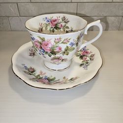Vintage Royal Albert Moss Rose Cup & Saucer 