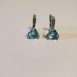 Beautiful Blue And Silver Earrings