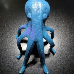 Cast Iron Octopus Phone Holder Teal And Purple