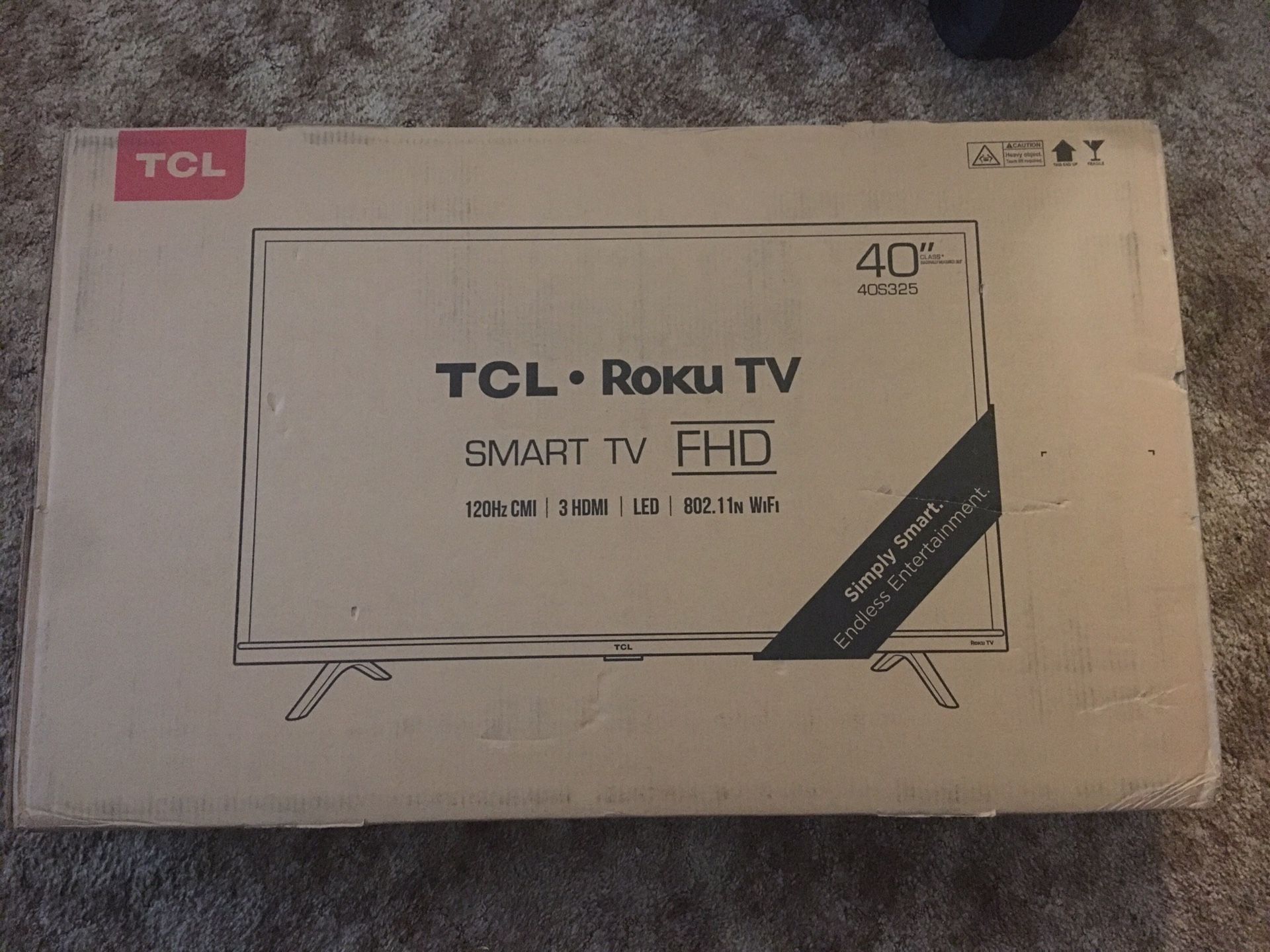 TCL 40INCH 3HDMI SMART TV ROKU LED FLAT SCREEN TV