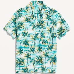 Old Navy Button Up Short Sleeve Floral Hawaiian Shirt Size Xl Extra Large 14-16 Summer youth boys