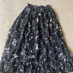 $20| Small| Cece Dupraz Floral Chiffon Textured Skirt