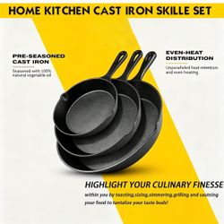 Cast Iron Pans 3pack