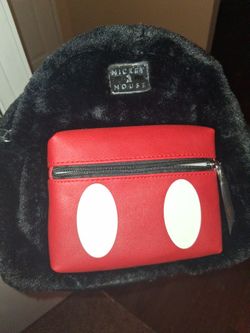 Mikey Mouse Fuzzy Mini Backpack With Ears