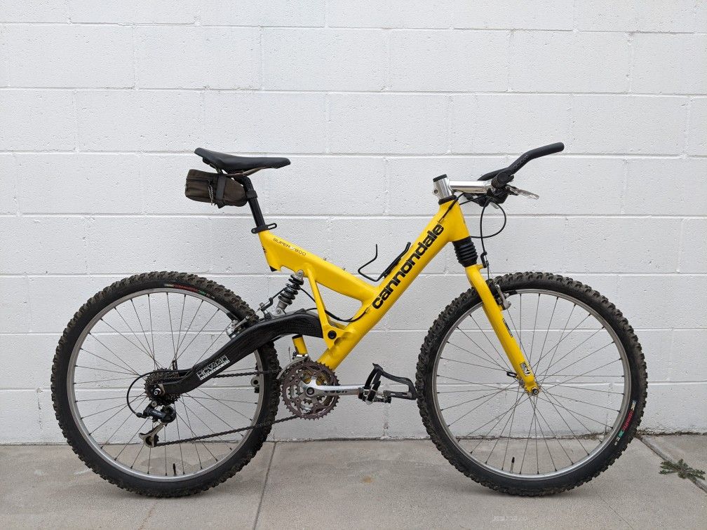 Cannondale Super V Carbon 900 Vintage FS MTB Retro Speed Yellow