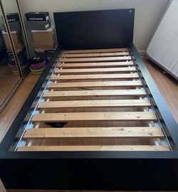 Twin bed, frame and mattress