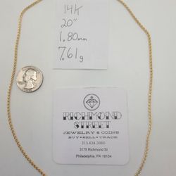 14k Gold Wheat Link Chain