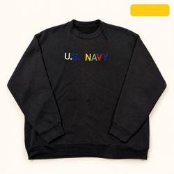 Vintage Jostens U.S. Navy Embroidered Sweatshirt XL