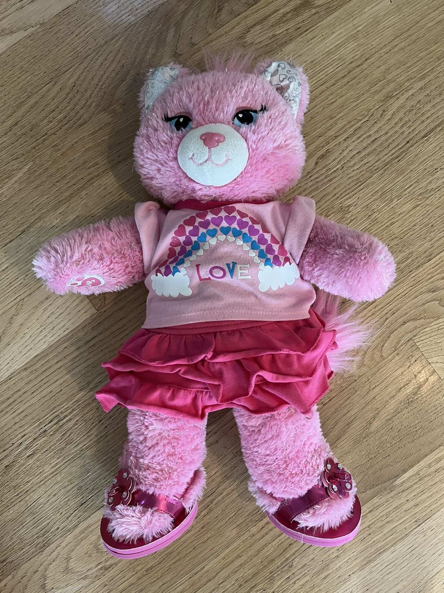 Build A Bear Pink Cat With Shoes And Clothes
