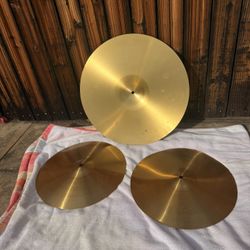 18” Crash/Ride + 14” Hi-Hat Cymbal Set – Beginner/Practice Pack – Needs Minor TLC