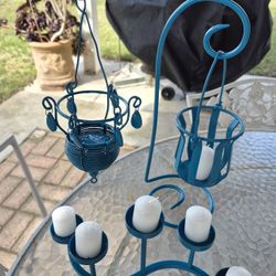 3 Metal Candle Holders Indoor/outdoor $10 Each 