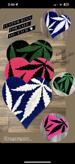 Custom Valentines Rugs 2feet Wide